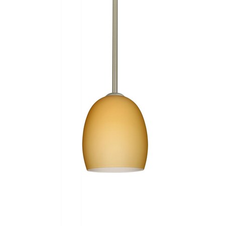 Besa Lighting Besa Lucia Stem Pendant Satin Nickel Vanilla Matte 1x75W Medium Base 1TT-1697VM-SN